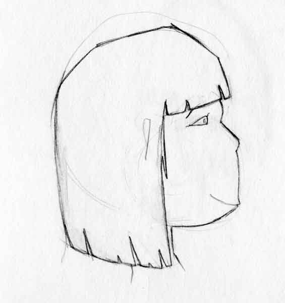 sketch:profile of kid